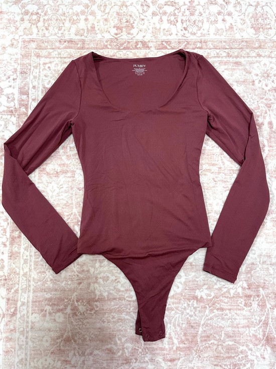 Pumiey Tops - PUMIEY 🪷 Dusty Rose Scoop Neck Bodysuit